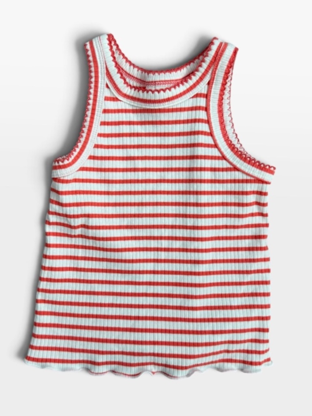 Coral and white stripped tank top